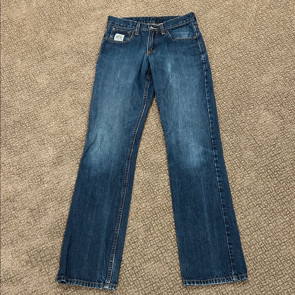 Cinch Dark Blue Denim Jeans with Logo Patch